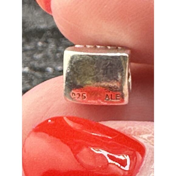 Vintage Pandora 790309PCZ Sterling Silver Handbag Bead Charm Pink CZ - Picture 3 of 4